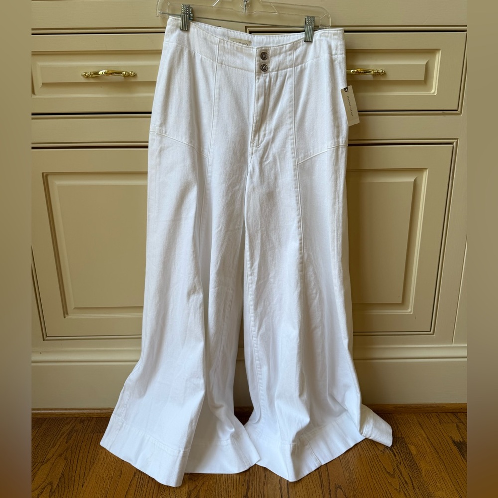 NWT Anthropologie Pilcro White Wide-Leg Pants